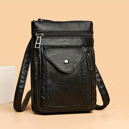Genuine Leather Shoulder Bag for Women – Slim Vintage Handbag | Lina