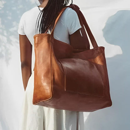Genuine Leather Shoulder Bag for Women – Elegant Vintage Handbag | Aurora's Charm