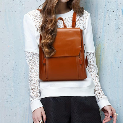 Genuine Leather Backpack for Women – Hands-Free Work Rucksack | Lina