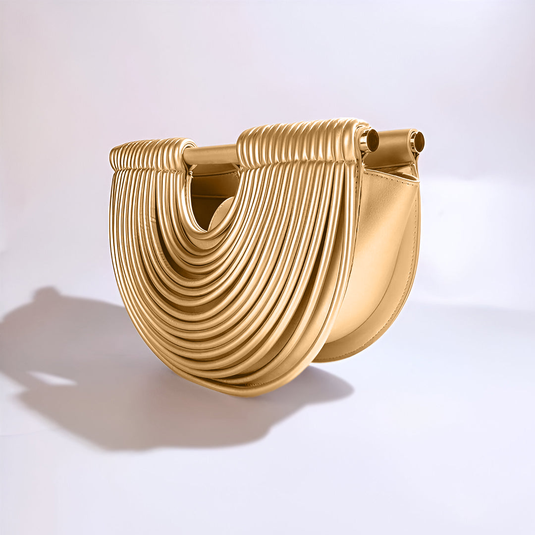 Half-Moon Shoulder Bag for Women – Metallic Evening Handbag