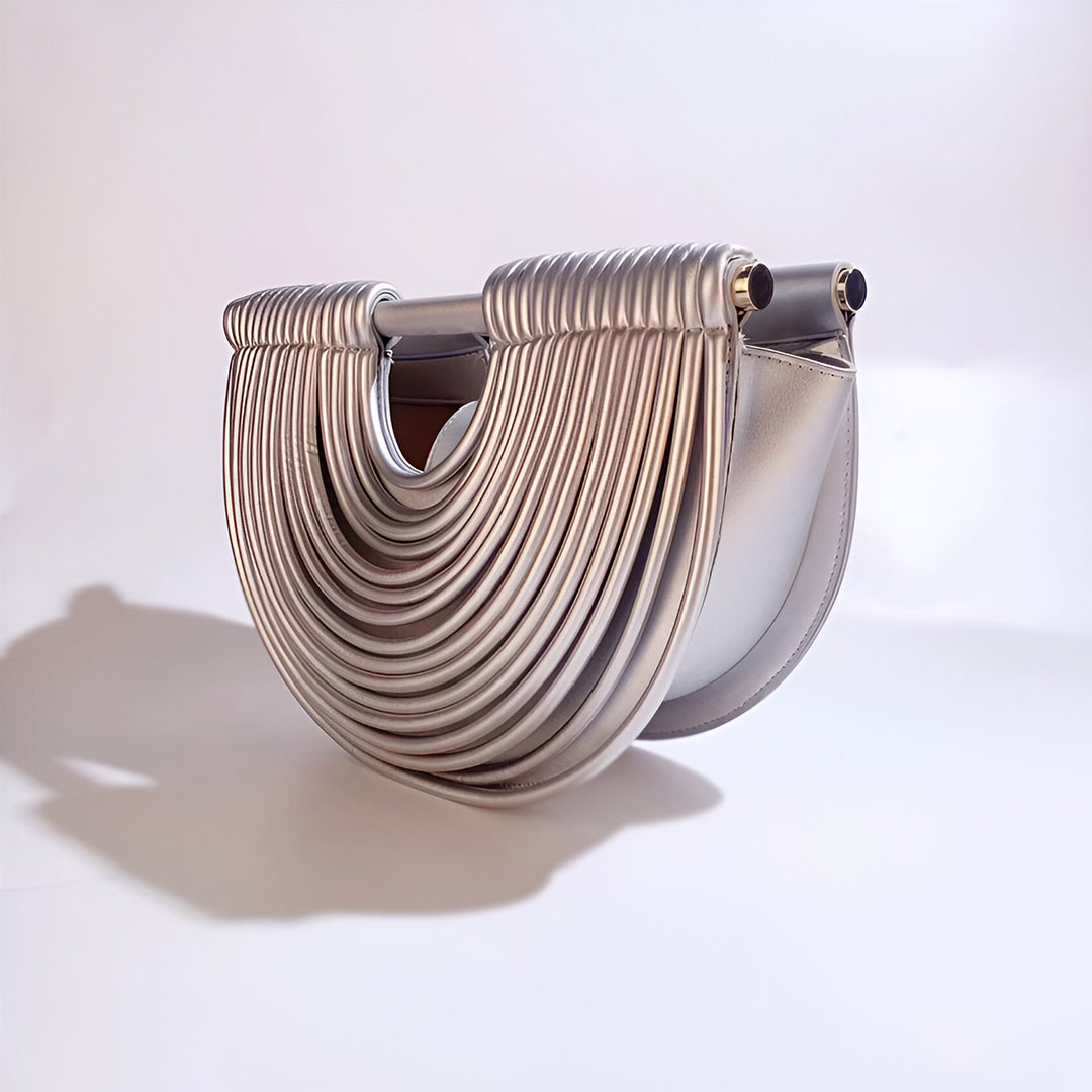 Half-Moon Shoulder Bag for Women – Metallic Evening Handbag