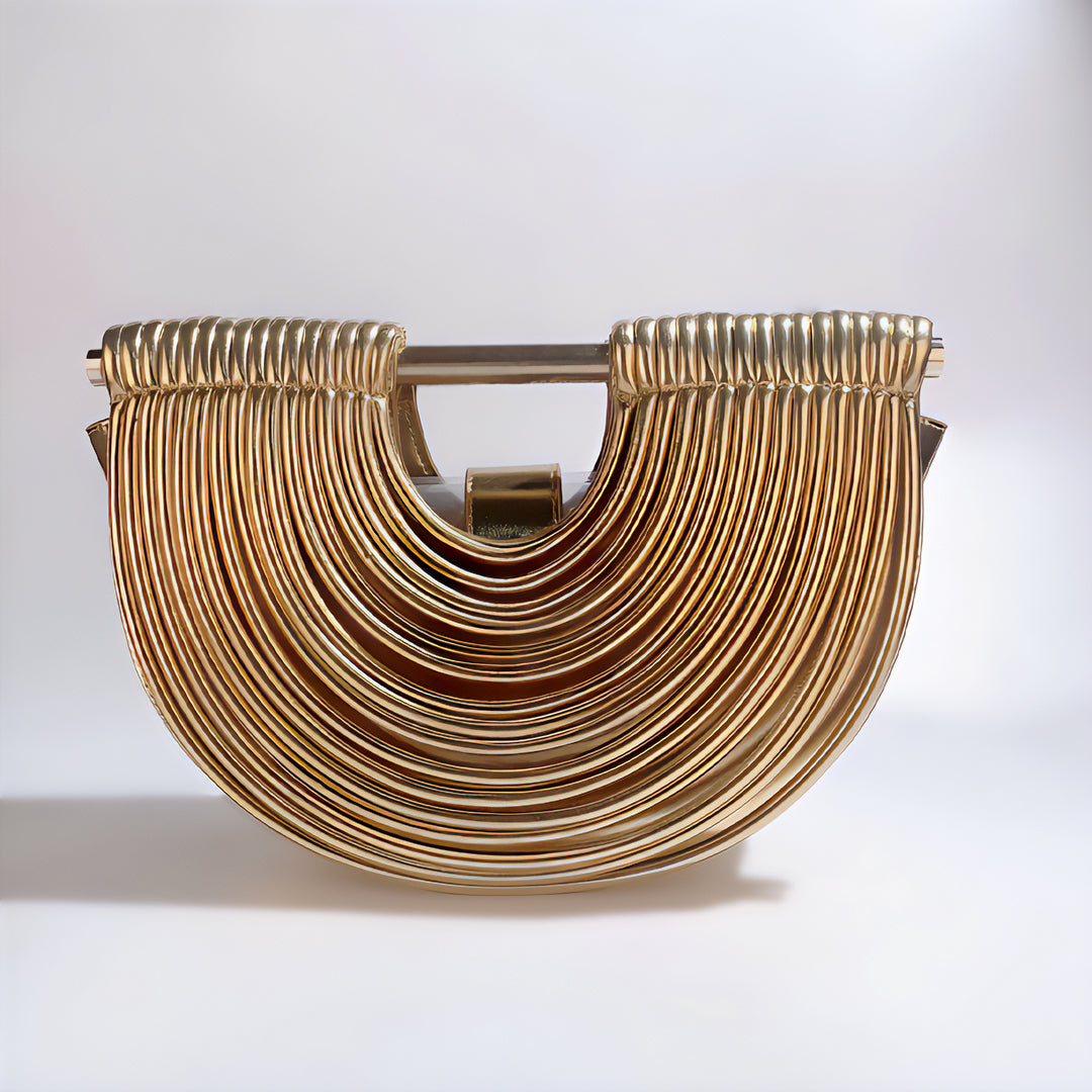 Half-Moon Shoulder Bag for Women – Metallic Evening Handbag
