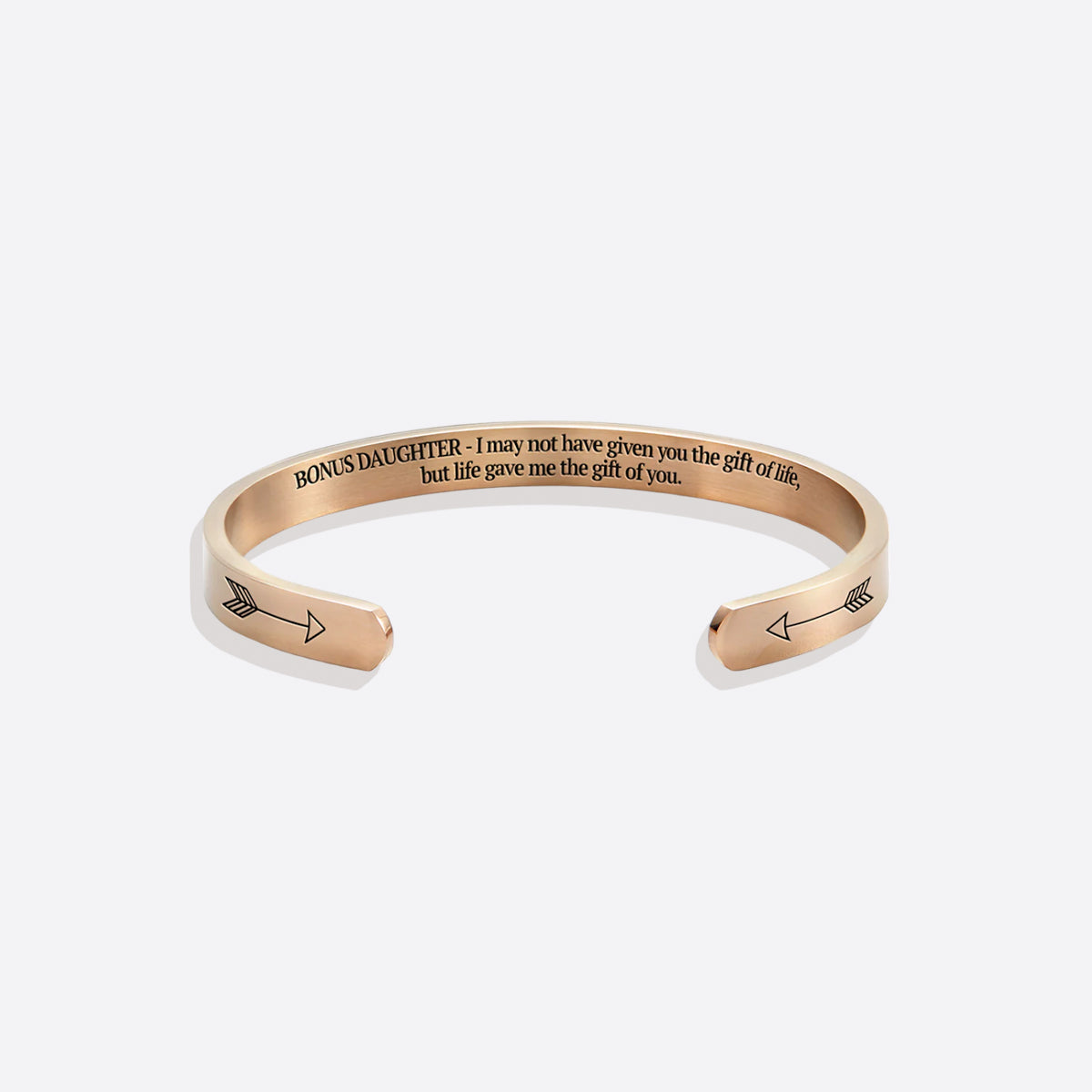 ‘Bonus Daughter’ Personalised Engraved Cuff Bangle – Step Daughter Gift