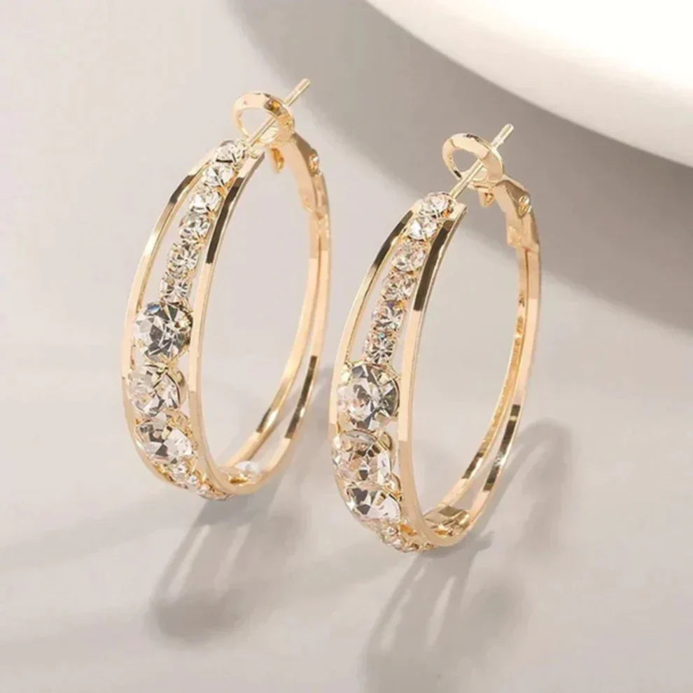 Pavé Crystal Hoop Earrings – Sparkling Everyday Elegance