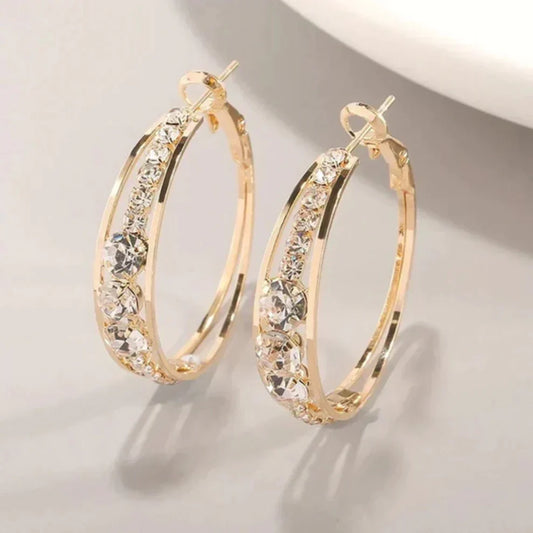 Pavé Crystal Hoop Earrings – Sparkling Everyday Elegance