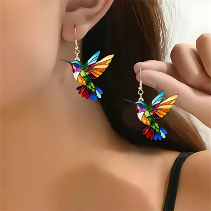 Hummingbird Pendant Necklace with Matching Earrings – Gift Set