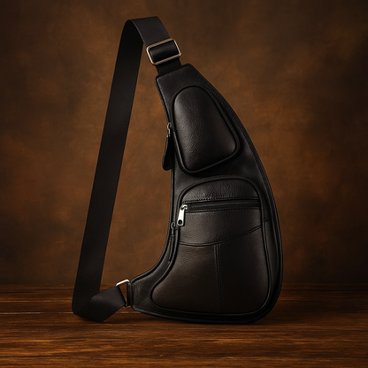 Genuine Leather Shoulder Bag for Men – Compact Vintage Crossbody Bag | Zachary