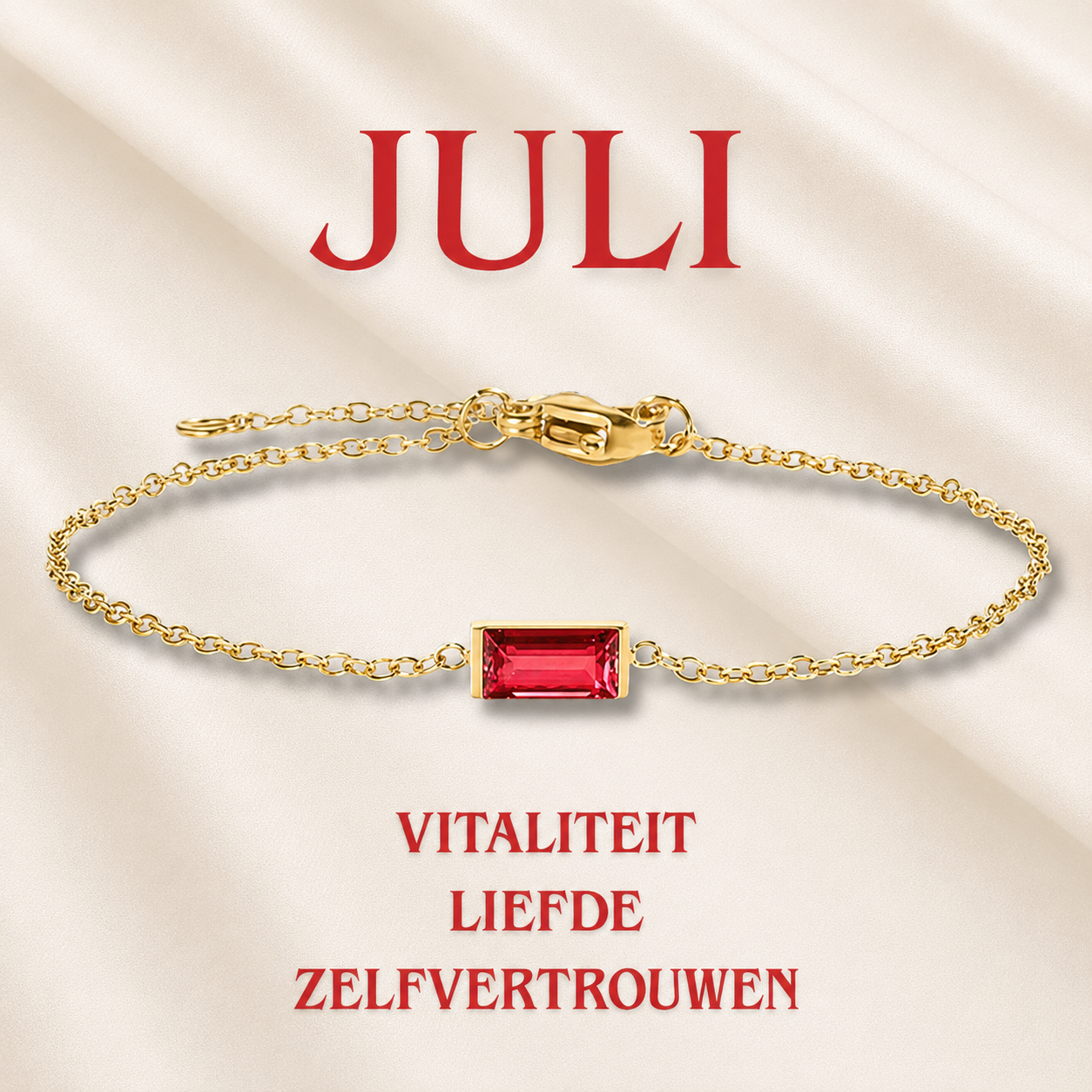 Heartline Birthstone Bracelet – Personalised by Birth Month
