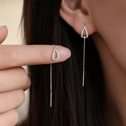 The End Threader Earrings – Cubic Zirconia Chain Drop