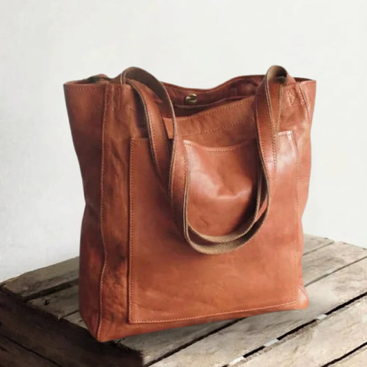 Genuine Leather Shoulder Bag for Women – Spacious Handbag with Compartments | Lorena