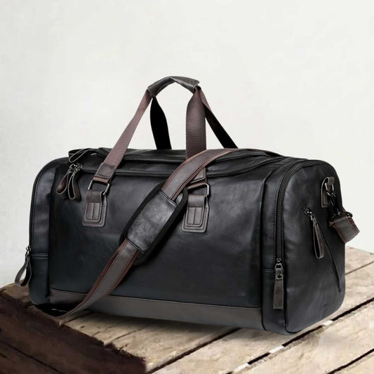 Genuine Leather Travel Duffle Bag – Weekender Holdall | Everett