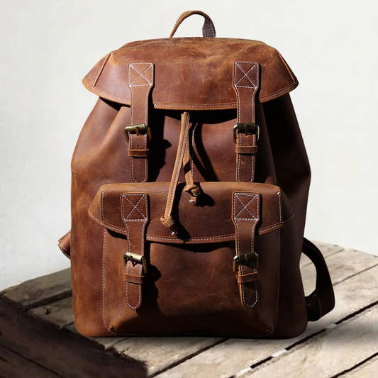 Genuine Leather Backpack – Vintage Rucksack for Men & Women | Jeffrey