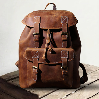 Genuine Leather Backpack – Vintage Rucksack for Men & Women | Jeffrey