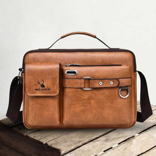 Genuine Leather Crossbody Bag for Men – Compact Messenger Shoulder Bag | Timo