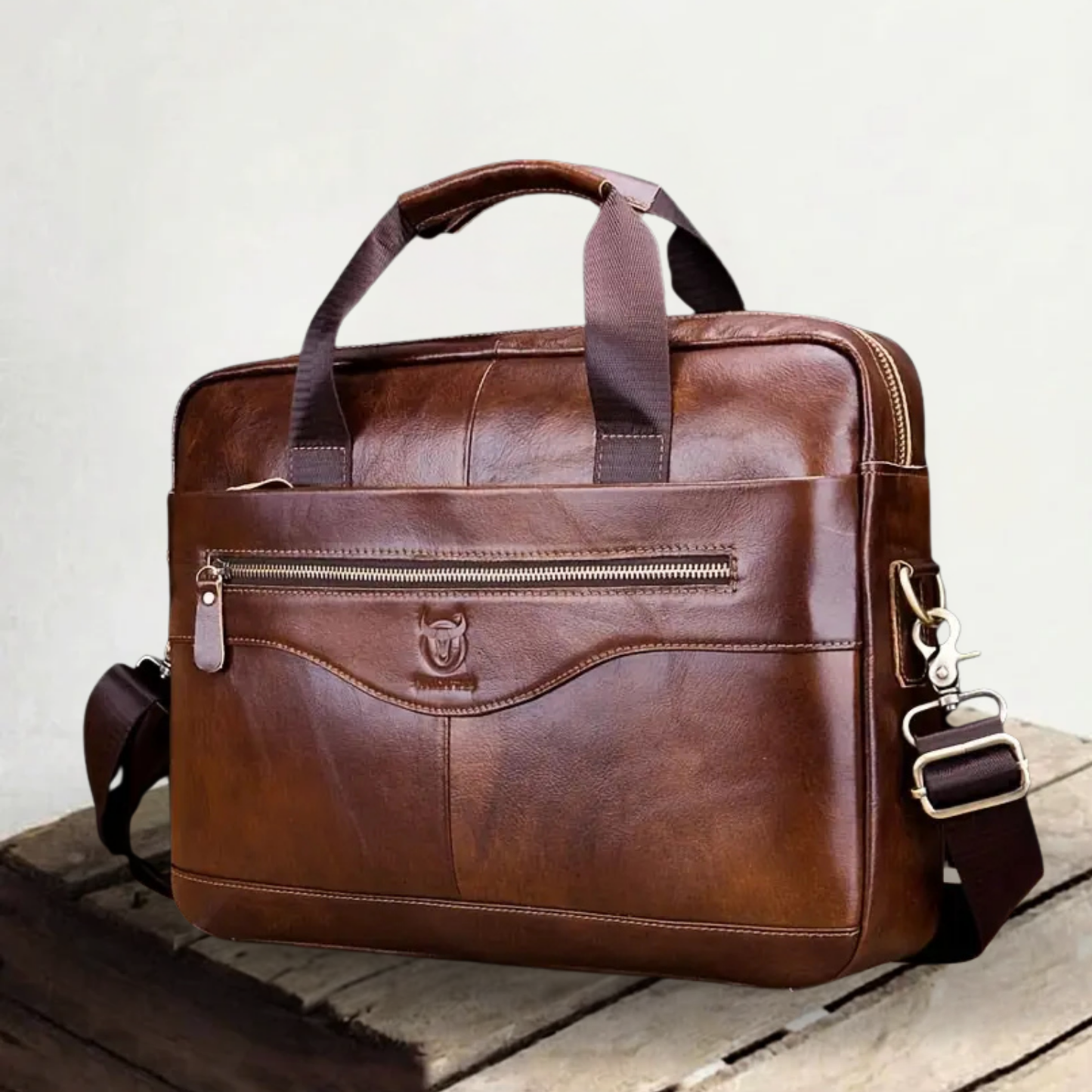 Genuine Leather Crossbody Shoulder Bag – Vintage Messenger Bag