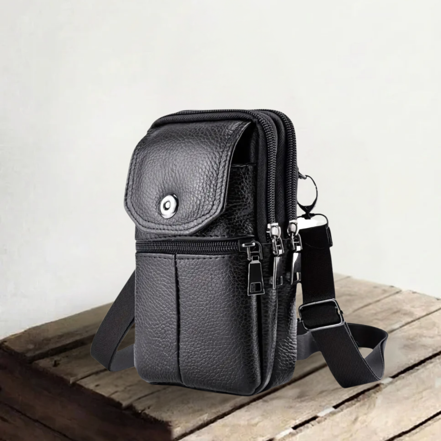 Genuine Leather Shoulder Bag – Compact Travel Crossbody Bag