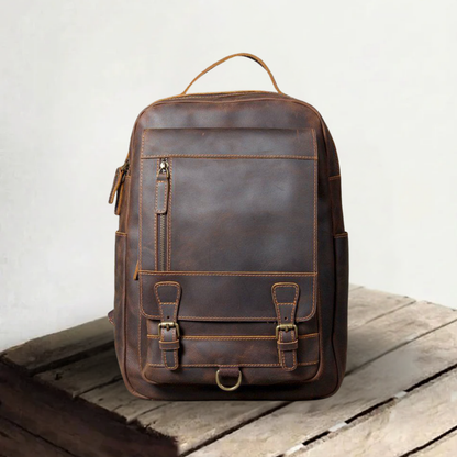 Genuine Leather Backpack – Premium Tan Vintage Rucksack | Jason