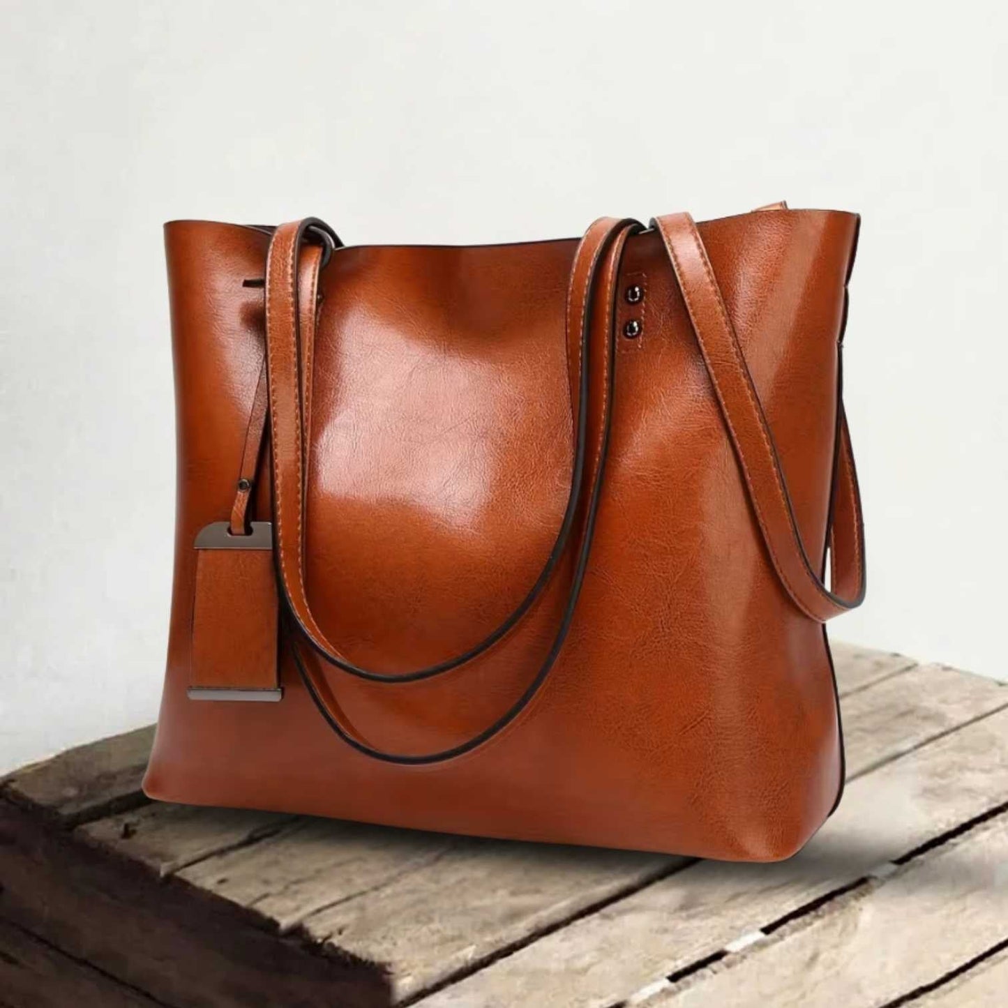 Genuine Leather Laptop Tote Bag for Women – Spacious Hands-Free Work Bag | Mira