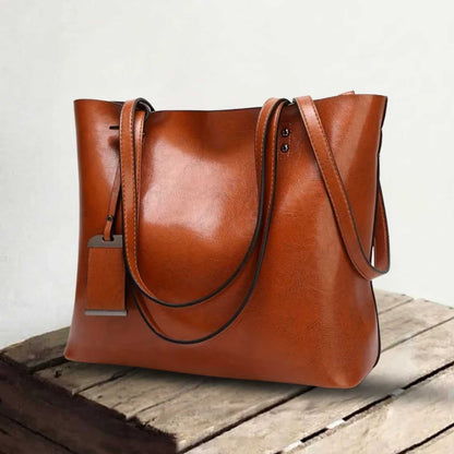 Genuine Leather Laptop Tote Bag for Women – Spacious Hands-Free Work Bag | Mira