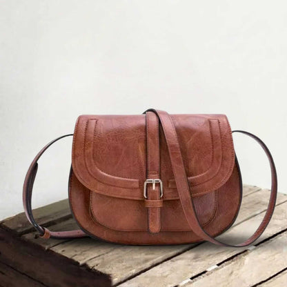 Genuine Leather Saddle Bag for Women – Compact Crossbody Bag