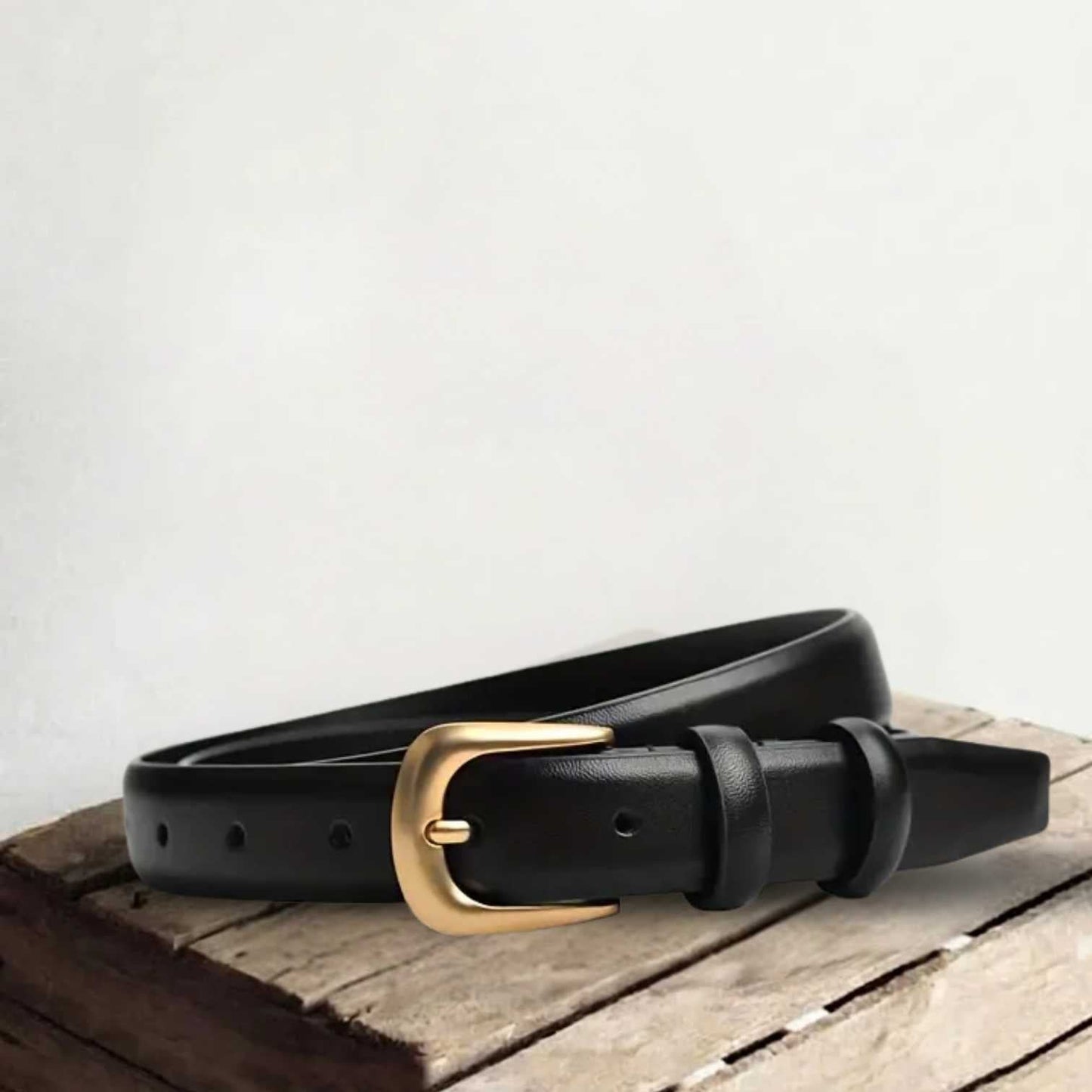 Genuine Leather Belt for Women – Slim Minimal Timeless Belt