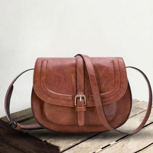 Genuine Leather Saddle Bag for Women – Compact Crossbody Bag | Evelyn