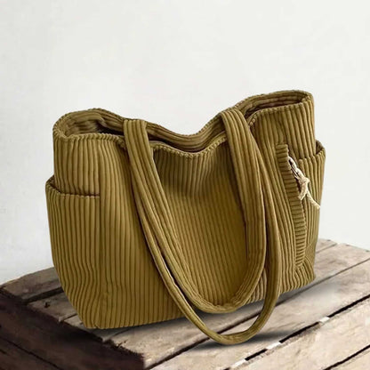 Genuine Leather Tote Bag for Women – Spacious Shoulder Bag with Cord Detail | Sienna