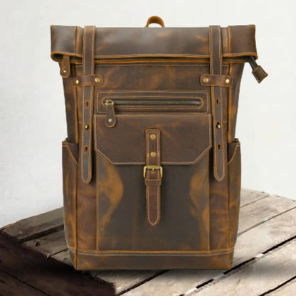 Genuine Leather Backpack for Men – Retro Vintage Rucksack | Larry