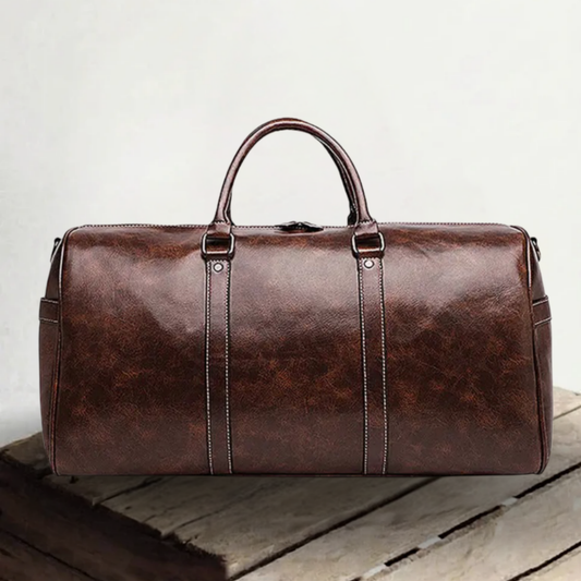 Genuine Leather Weekend Travel Bag – Spacious Holdall | Austin