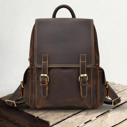 Waterproof Genuine Leather Backpack for Women – Vintage Rucksack
