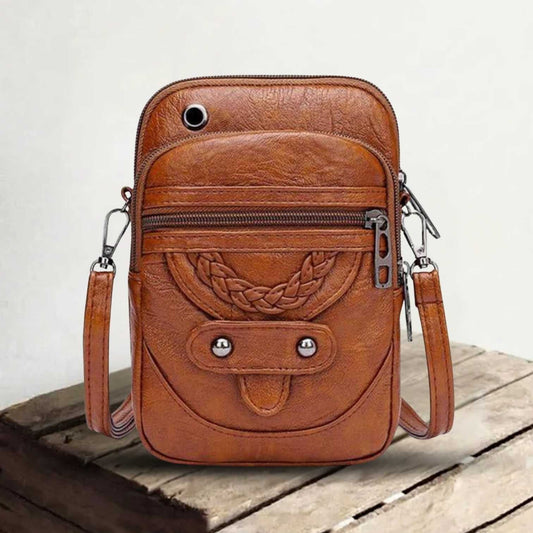 Genuine Leather Shoulder Bag for Women – Compact Vintage Crossbody Bag | Vellana