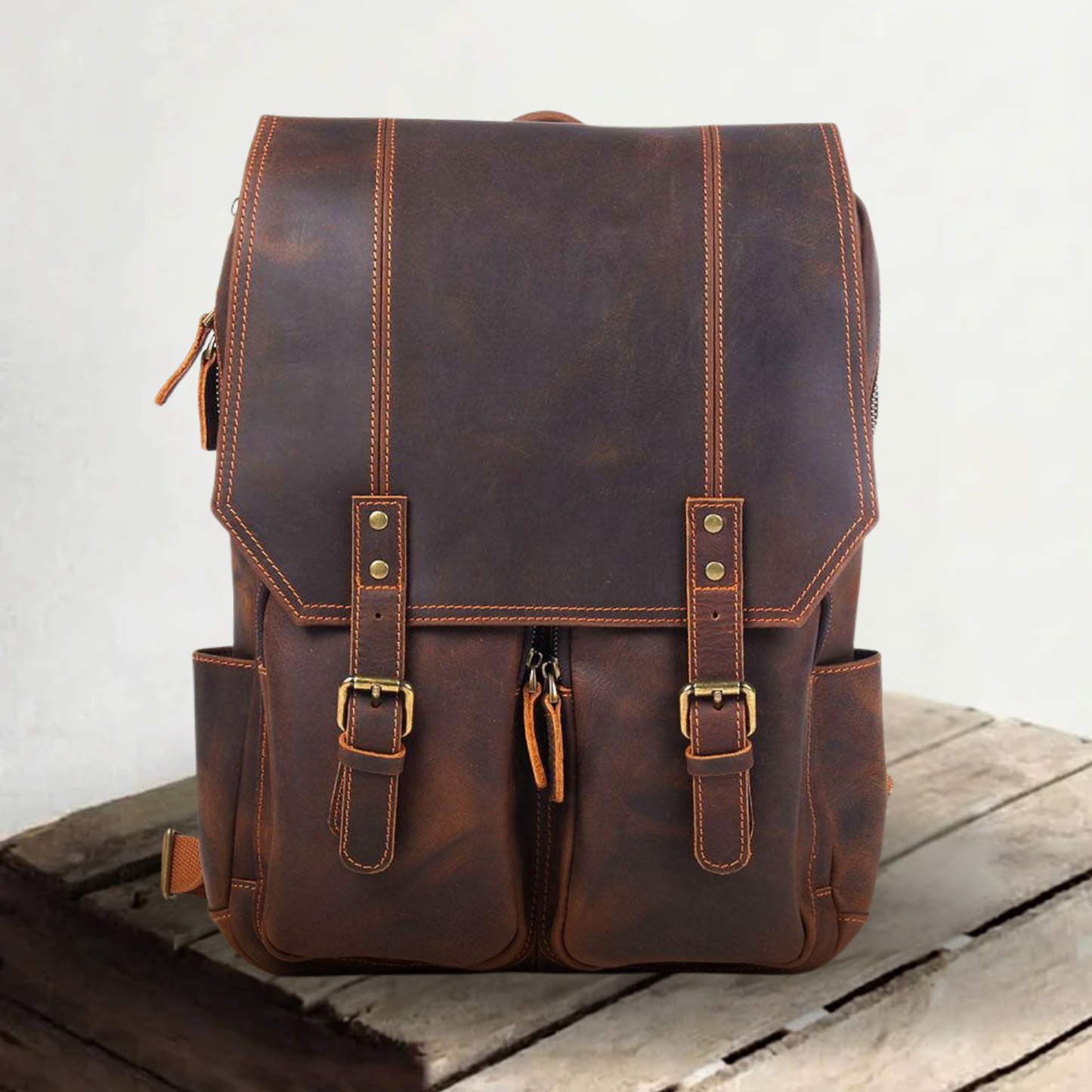 Genuine Leather Travel Backpack – Retro Vintage Rucksack | Robert