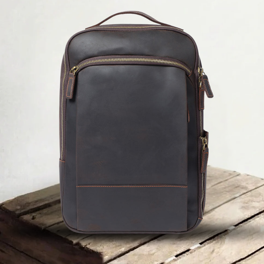 Genuine Leather Laptop Backpack for Men – Vintage Work Rucksack | Andrew