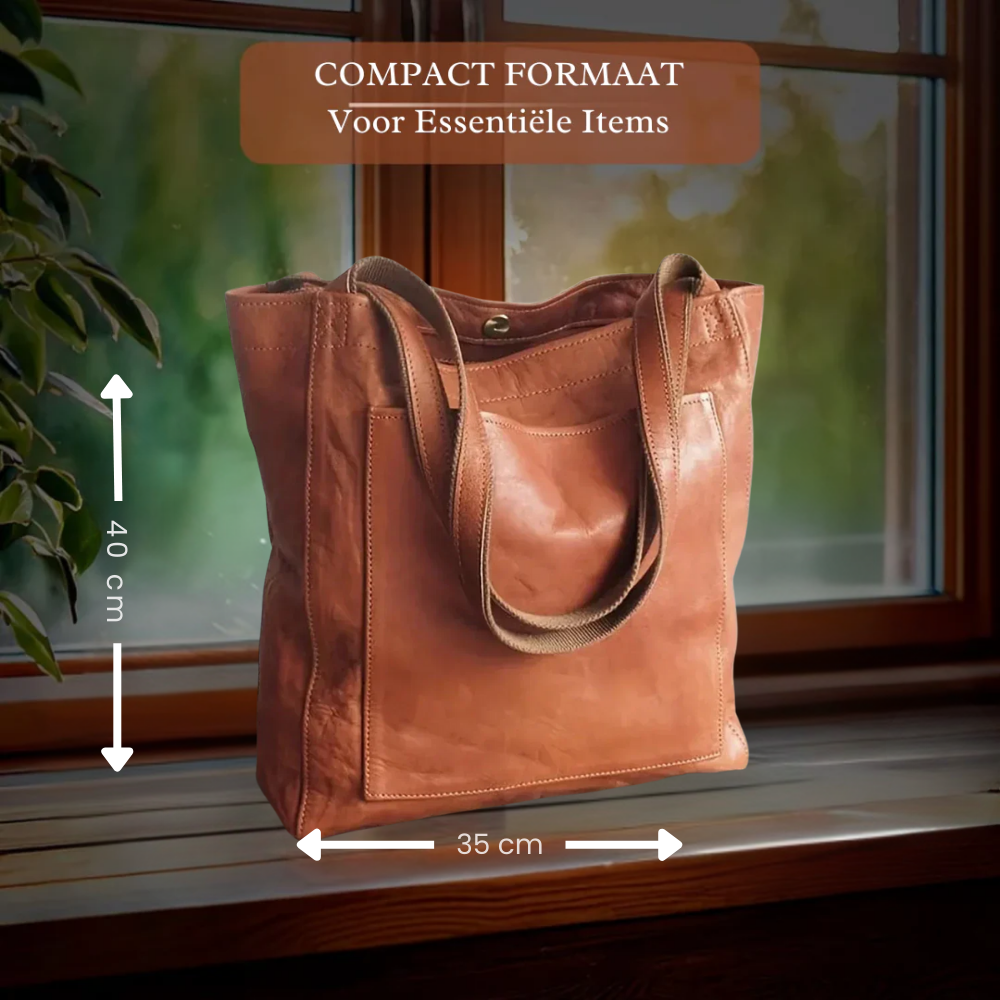 Genuine Leather Shoulder Bag for Women – Spacious Handbag with Compartments | Lorena