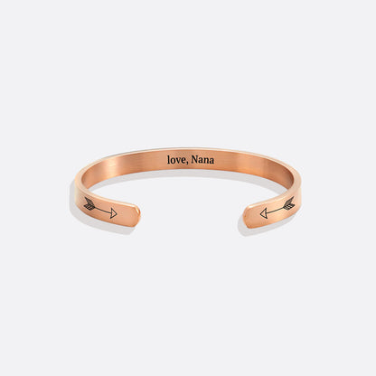 Fully Custom Personalised Engraved Cuff Bangle – Bespoke Message