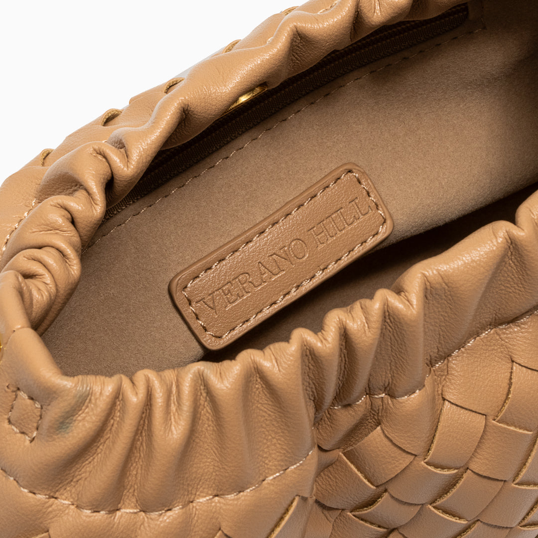 Vegan Leather Cloud Shoulder Bag for Women – Woven Strap Bag