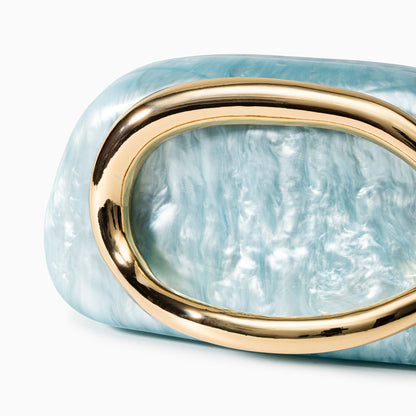 Pearlescent Clutch Bag for Women – Gold Chain Evening Bag