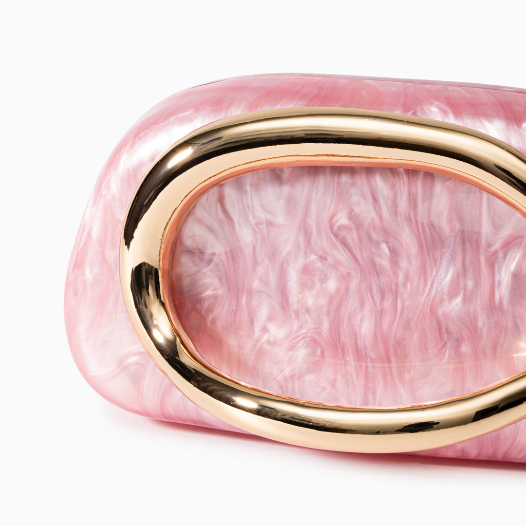 Pearlescent Clutch Bag for Women – Gold Chain Evening Bag