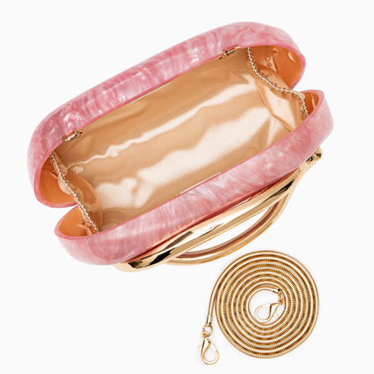 Pearlescent Clutch Bag for Women – Gold Chain Evening Bag
