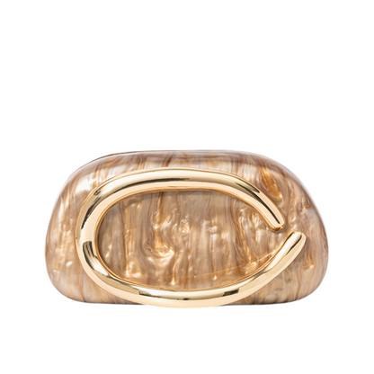 Pearlescent Clutch Bag for Women – Gold Chain Evening Bag