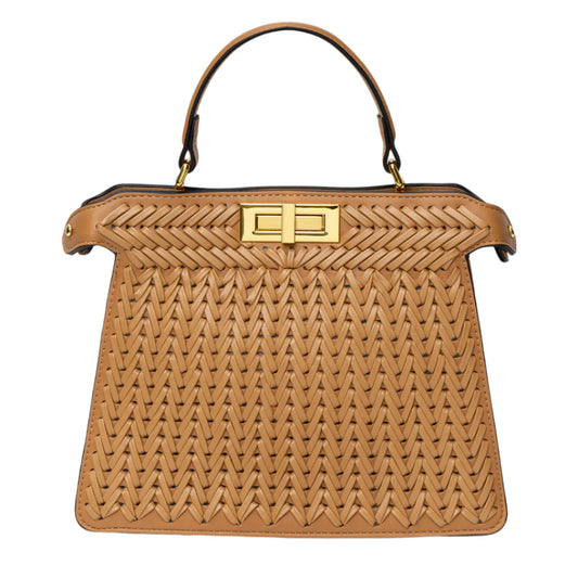 Woven Vegan Leather Bag for Women – Structured Crossbody Bag | Valencia