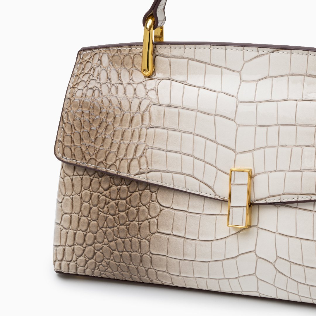 Croc-Effect Vegan Leather Handbag for Women – Medium Tote