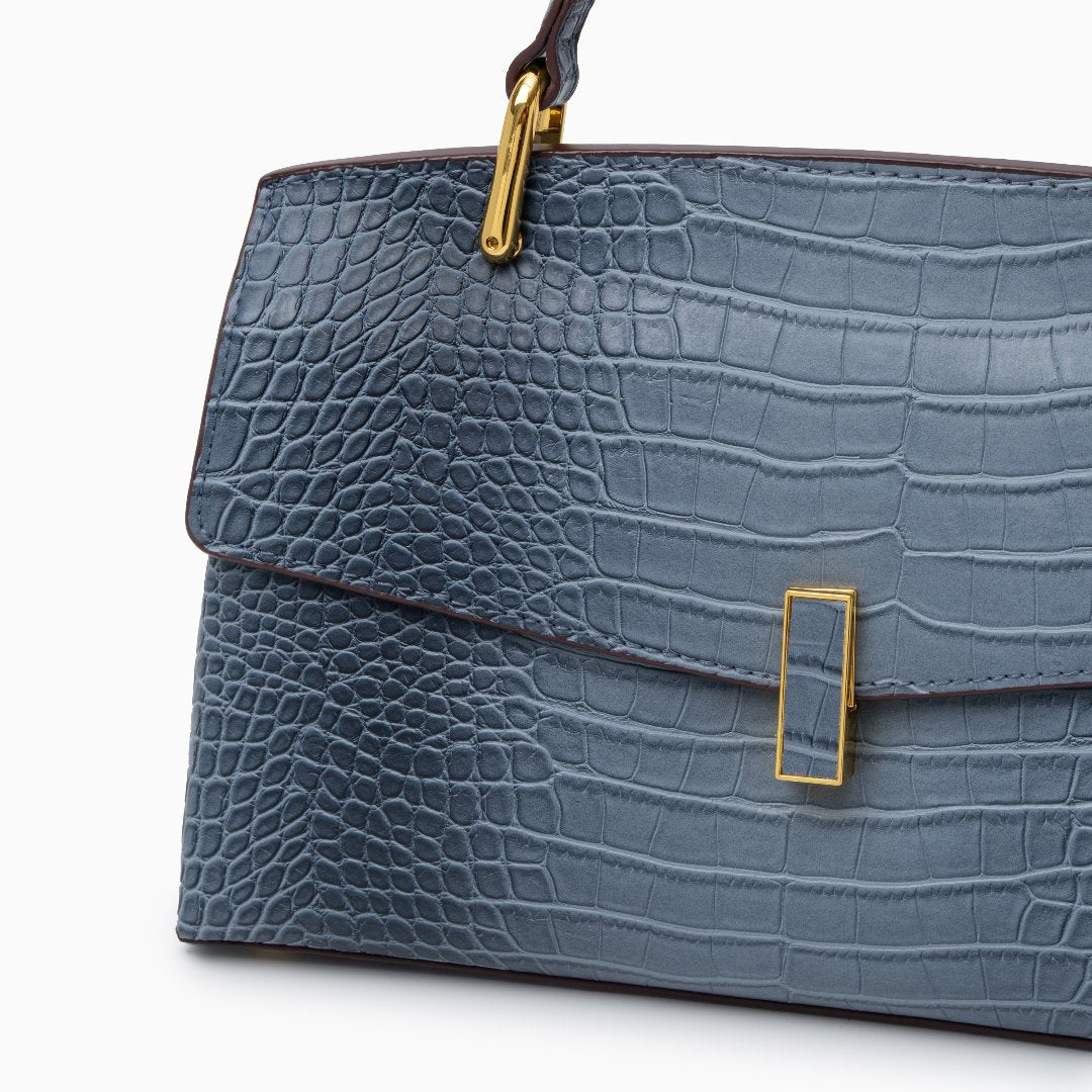 Croc-Effect Vegan Leather Tote Bag for Women – Medium Handbag | Elisa