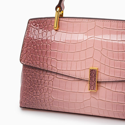 Croc-Effect Vegan Leather Tote Bag for Women – Medium Handbag | Elisa