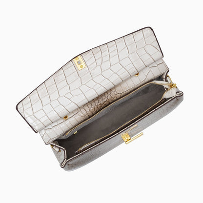 Croc-Effect Vegan Leather Tote Bag for Women – Medium Handbag | Elisa