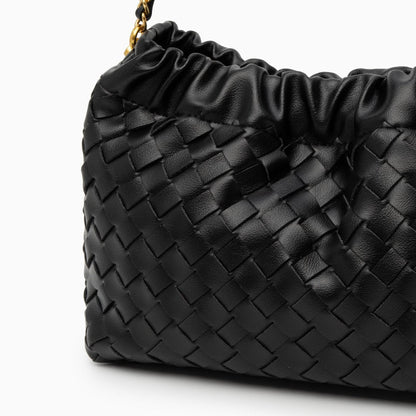 Vegan Leather Cloud Shoulder Bag for Women – Woven Strap Bag