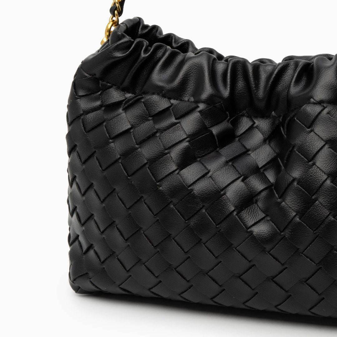 Vegan Leather Cloud Shoulder Bag for Women – Woven Strap Bag