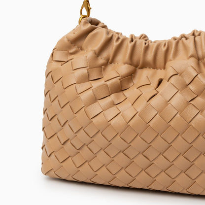 Vegan Leather Cloud Shoulder Bag for Women – Woven Strap Bag
