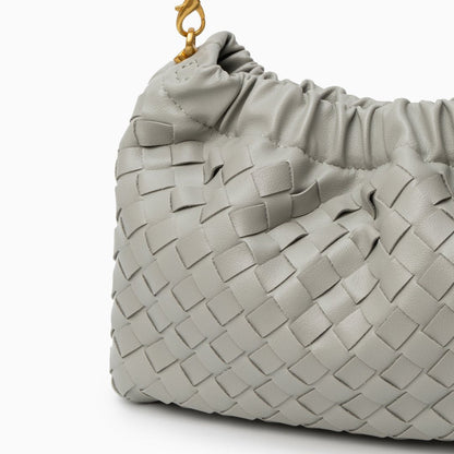 Vegan Leather Cloud Shoulder Bag for Women – Woven Strap Bag