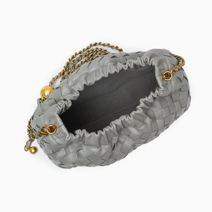 Vegan Leather Cloud Shoulder Bag for Women – Woven Strap Bag